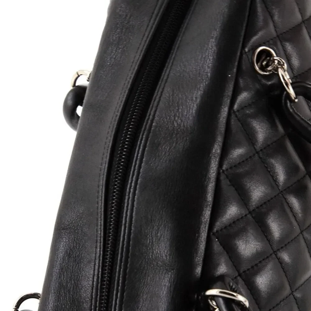 Chanel Cambon Bowler Bag Quilted Leather Medium Black - Picture 9 of 13